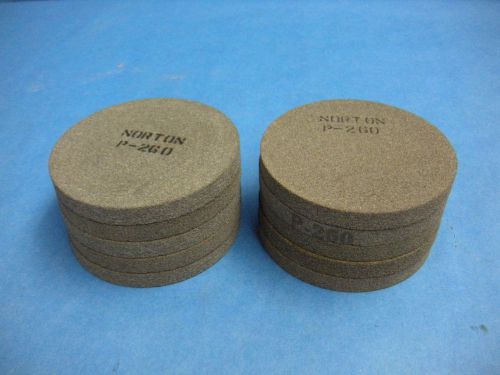 Norton 4-1/2&#034; Circle Grinding Plate Stones Coarse Grit Lot of 10 P-260