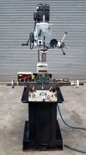 Msc geared head drill mill tilt head on stand swivel vise &amp; collets for sale