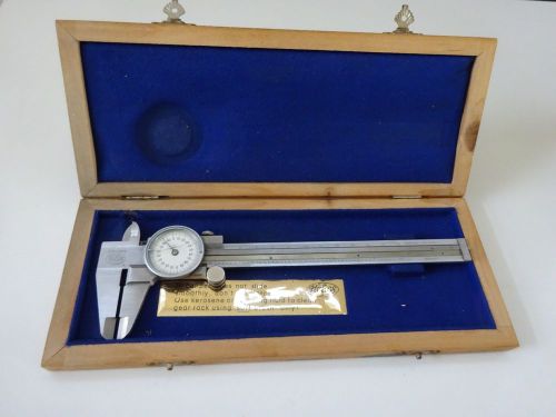 Vintage Stainless Helios Dial Caliper w/ Box (cracked glass)