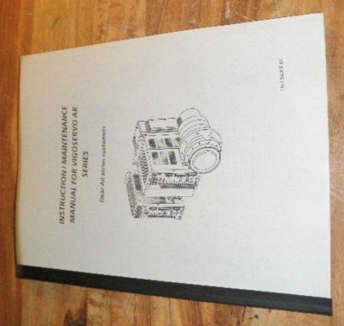 Mitsubishi vigo servo ar series instruction maintenance manual tmf-94005-04 for sale