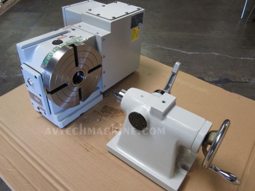TANSHING VRNC-210 4TH AXIS ROTARY TABLE WITH SERVO MOTOR MANUAL TAILSTOCK