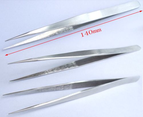 3 PCS STAINLESS NON-MAGNETIC Tweezers for Jewelry IC SMD SMT Craft Plier TS-2011