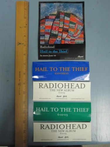 RADIOHEAD 2003 hail to the thief 3 promotional sticker set ~MINT condition~!!