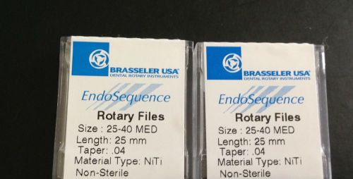 2 packs of Brasseler EndoSequence Rotary Files size MED 25-40 25mm, Taper .04