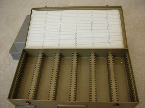 Vintage, Slide Case File 150 Slots Metal Storage Box