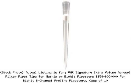 Vwr signature extra volume aerosol filter pipet tips for matrix or: 1159-800-000 for sale