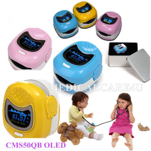 Cute Kids Child fingertip Pulse oximeter oxygen Spo2,PR monitor CMS50QB OLED,NEW
