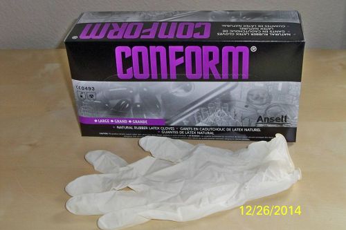 Ansell conform natural rubber latex gloves 69-210 size large box of 100 for sale