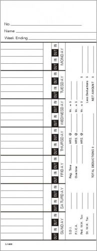 Time card acroprint 125 weekly left side print timecard l1400 box of 1000 for sale
