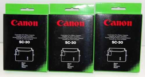 3 Canon SC-30 Correctable Film Ribbon Cassettes (Black) New in Package