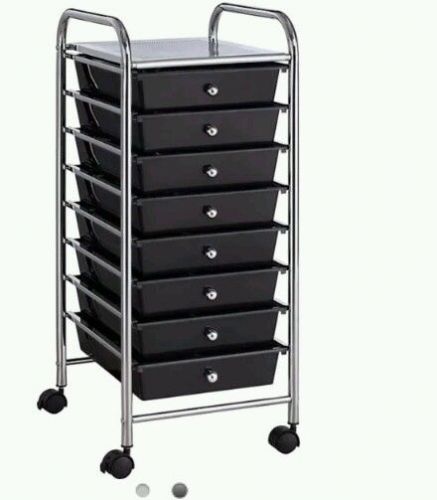 Storage organizer rolling 8 caster drawer chrome frame durable portable modern for sale