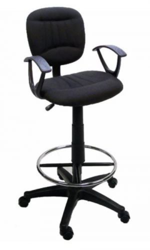 NEW Black Drafting Chair With 360 Footrest &amp; Swivel And Arm Rest