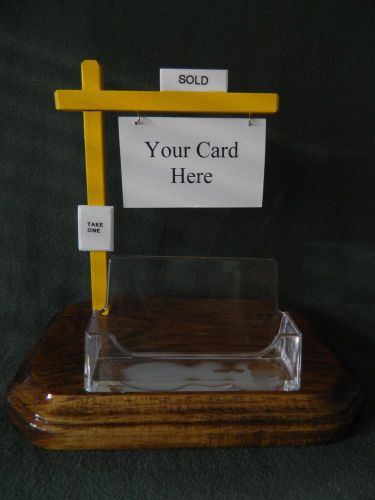 Real Estate Business Card Holder Realty C-21 Office Agent Home SOLD Gift Realtor