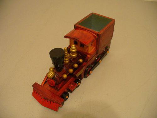 Recipe / business card holder  -  wooden train engine for sale