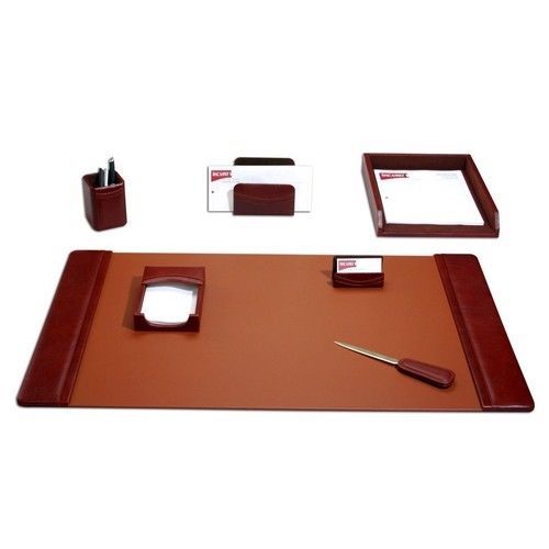 Dacasso Mocha Leather 7-Piece Desk Pad Kit - DACD3004 - 7/Kit