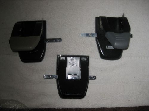 SET OF 3~ HEAVY~ METAL &amp; PLASTIC DESK TOP~ &#034;TWO HOLE&#034;~ HOLE PUNCHER