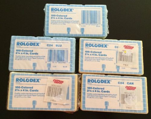 Lot Of 5 Packs Rolodex Yellow And Blue Refills! NIP