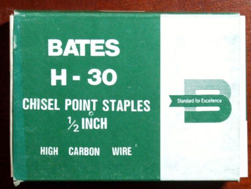 Bates H-30 Chisel Point Staples 1/2-Inch - High Carbon Wire - Box of 5,000