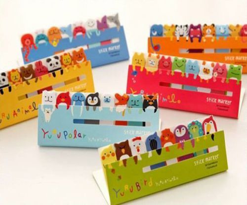 Post-It Bookmark Marker Memo Flags Index Tab Sticky Notes Animals Sticker HS22