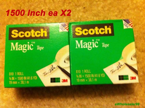 NEW 2-PACK OF SCOTCH MAGIC TAPE REFILL 810 3/4&#034;x1500&#034; 41.6 YD *FREE SHIPPING*