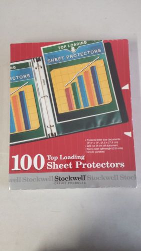 Stockwell Top Loading Sheet Protectors - Package of 100 - NEW