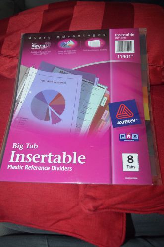 Avery Big Tab Insertable Plastic Reference Dividers, 8-Tab Set, Avery # 11901