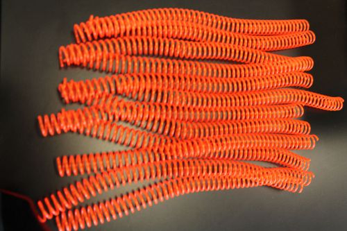 14mm (9/16&#034;) Neon Orange Coil Bindings 1 dozen NEW