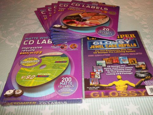 Stomper CD Labels: 200 Matte, 120 Glossy &amp; Stomper 25 Glossy Jewel Case Refills
