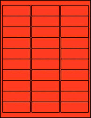Ace Brand 3000 Laser Labels 1 x 2 5/8&#034;  Fluorescent Red  5160 Format 30/page