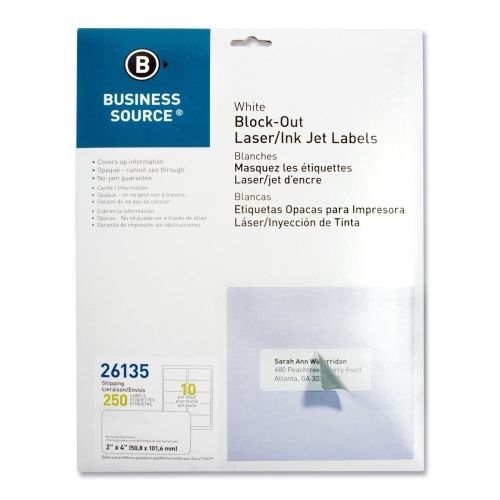 LOT OF 3 Business Source Block-out Shipping Laser/Inkjet Label -2x4 -250/Pk
