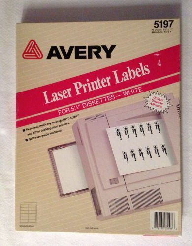 Avery 5.25&#034; Diskette Labels 5197 White Laser Printers 13 Sheets (155 Labels)