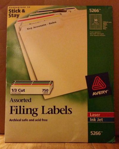 Avery 5266 1/3 Cut Assorted File Folder Labels 560 Labels