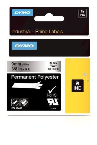 Dymo 18485 Label, Dymo Rhino, 3/8&#034; Metallized