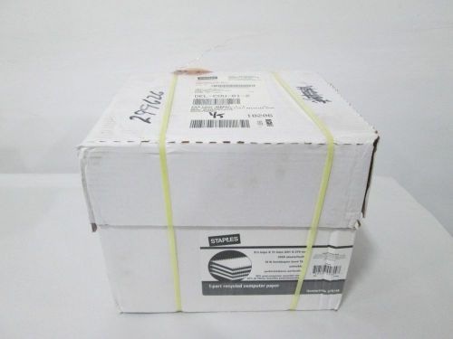 NEW STAPLES ST246728 9-1/2X11IN WHITE CONTINUOUS FORM PRINTER PAPER D282588