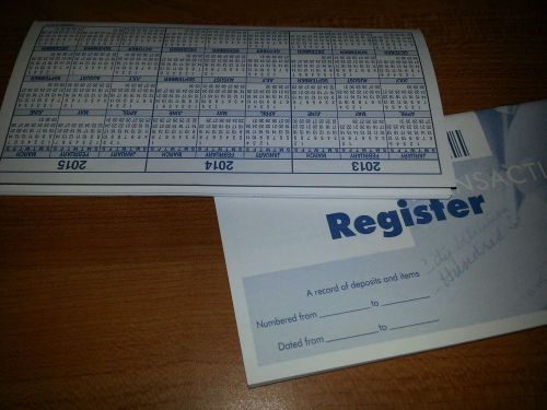 (2) Two New Checkbook Transaction Register, Record, Check Register, -auctionab