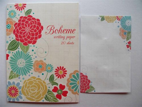 Writing Set New Note Pad Paper &amp; Envelopes Stationery Set Boheme For Letters