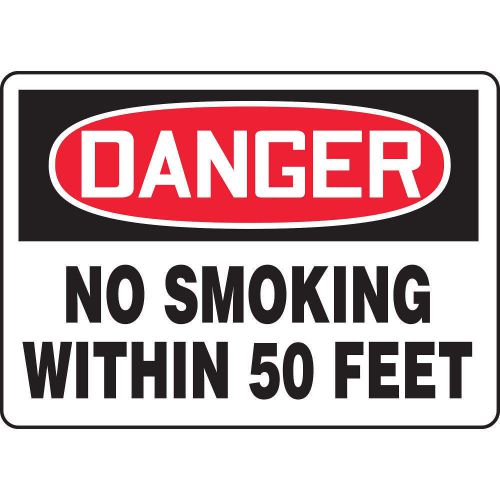 Danger No Smoking Sign, 10 x 14In, PLSTC MSMK247VP