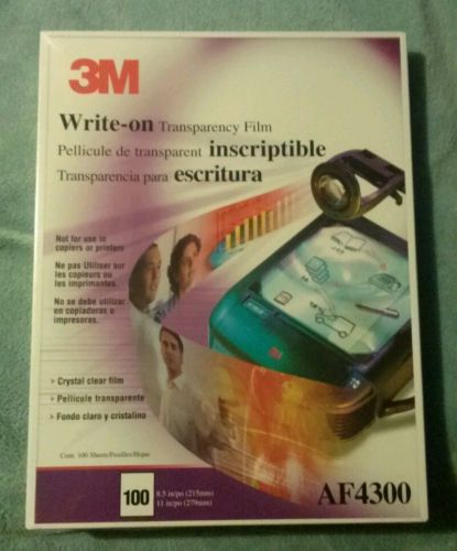 Brand New 3M AF4300 Write-On Transparency Film 8.5&#034; x 11&#034; 100 Count /Box