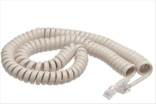 3 Pack 12 Foot Off White Telephone Handset Curly Cord Compatible w/ All Phones