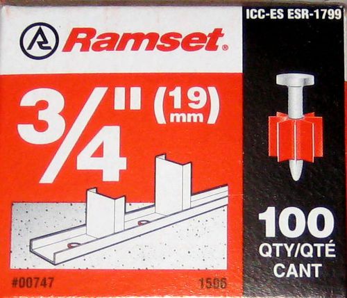 12 Boxes Ramset 3/4&#034; (19mm) 1506 Low Velocity Powder Fastners (100 per Box) New