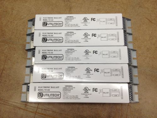 lot of 5 NEW Utilitech T8 Ballasts for 2 F32T8 bulbs