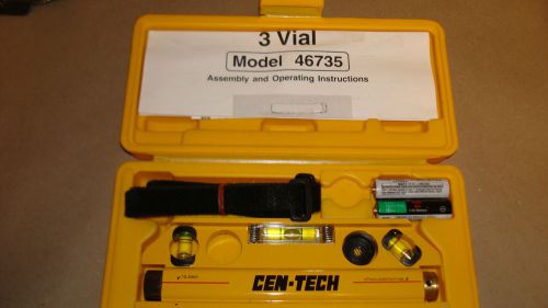 Cen-Tech Laser Level 3 Vial Brand New In Case Model 46735