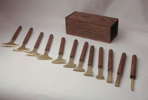 bookbinding pallet set of 12 brass book binding finishing tools with box
