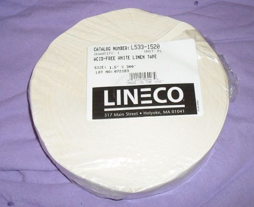Lineco Acid-Free Linen Tape, 1.5&#034;x300&#039;, Color: White #L5331520