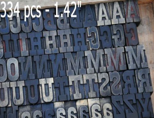 letterpress wood printing blocks 334pcs 1.42&#034; tall alphabet type wooden type ABC