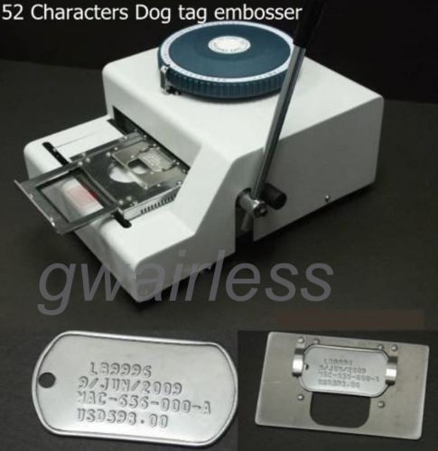 Steel Dog Tag, ID Card Bank Card Embossing Embosser Stamping Machine free ship