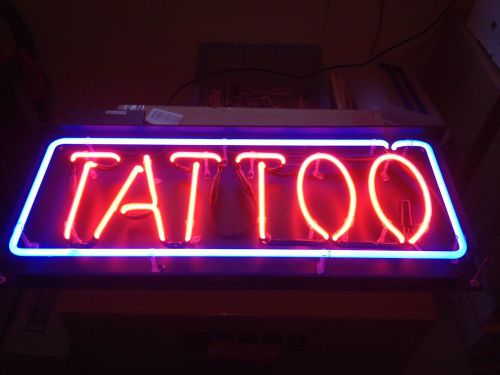 &#034;TATTOO&#034; 32x13 BORDERED NEON SIGN (free Shipping)
