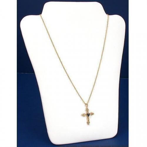 White Faux Leather Chain Display Jewelry Necklace Case