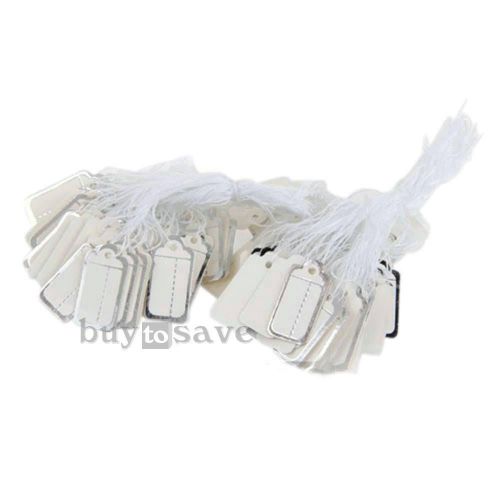 New 200pcs Wholesale White Paper Tie Tags Price Label Jewelery Shop Display