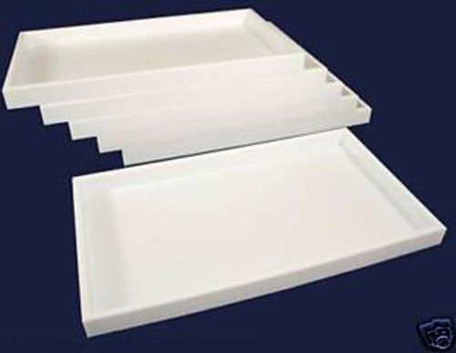 6pc White Plastic Stackable Storage Display Trays